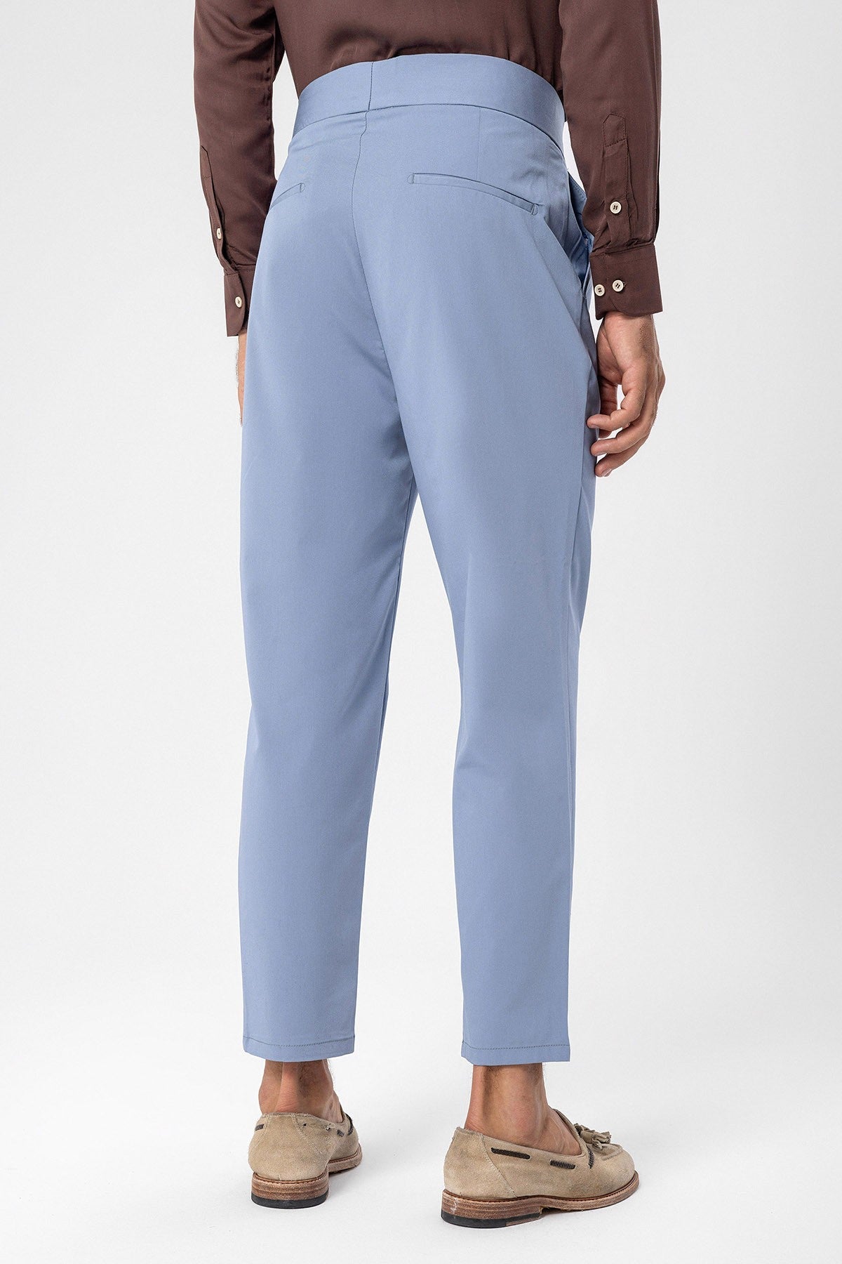 Antioch High-Waisted Belted Pleated Fabric Pants
