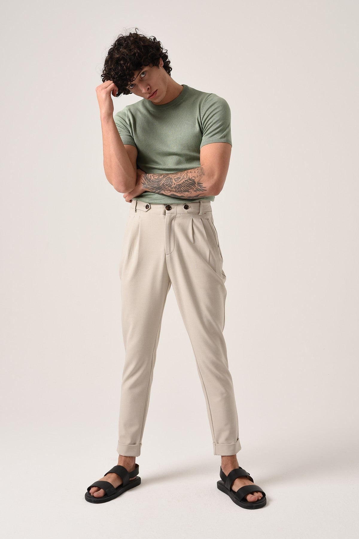 Antioch High-Waisted (Boyfriend) Pleated Pants
