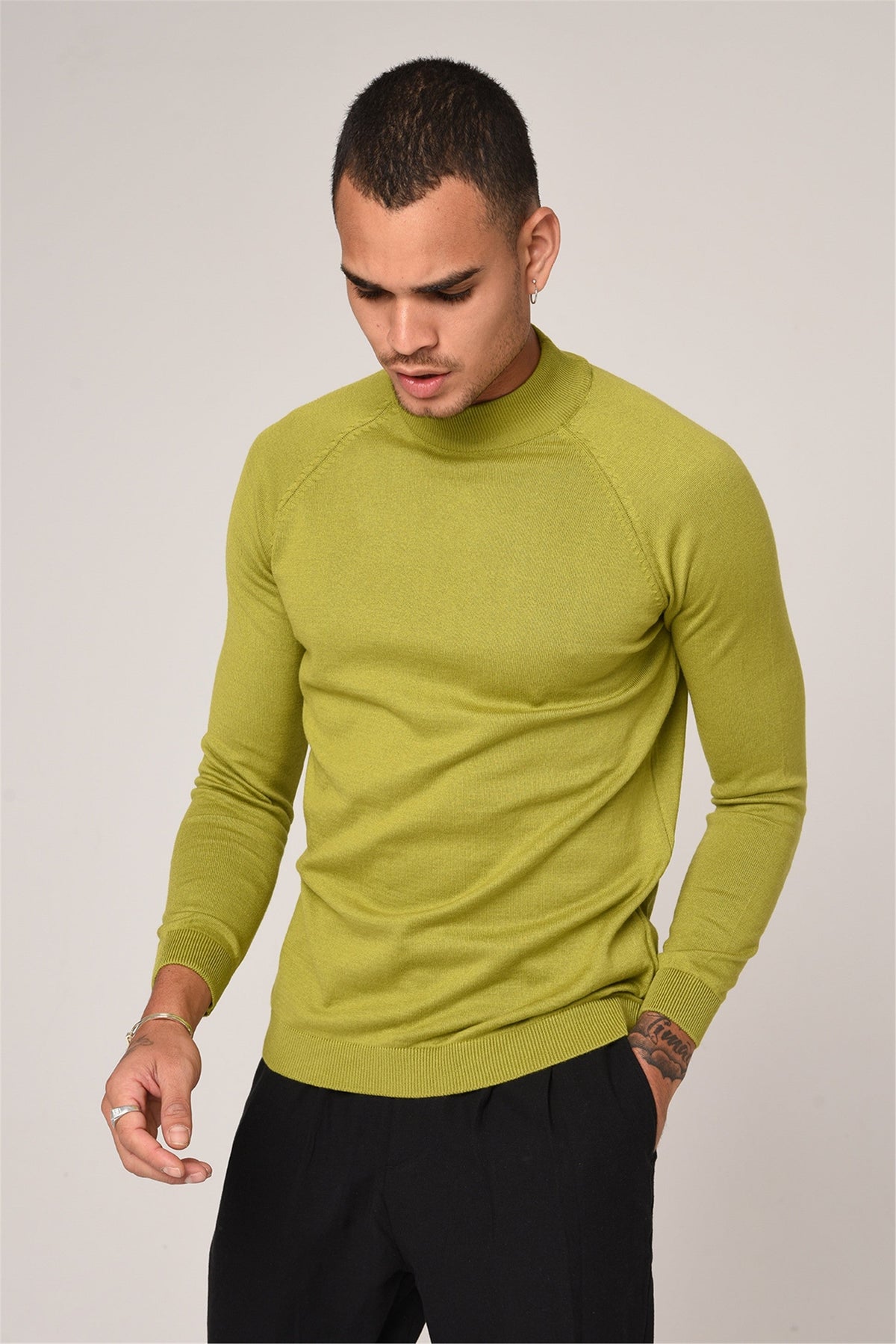 Slim-Fit Knit Sweater with a Half-Boat Neck