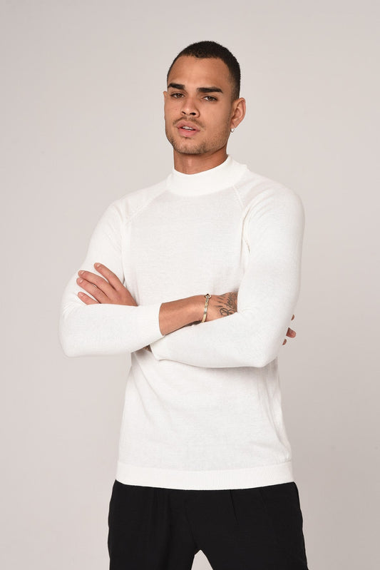 Slim-Fit Knit Sweater with a Half-Boat Neck
