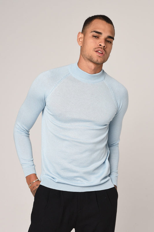 Slim-Fit Knit Sweater with a Half-Boat Neck
