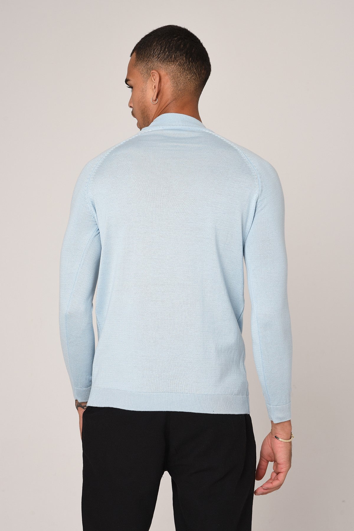 Slim-Fit Knit Sweater with a Half-Boat Neck