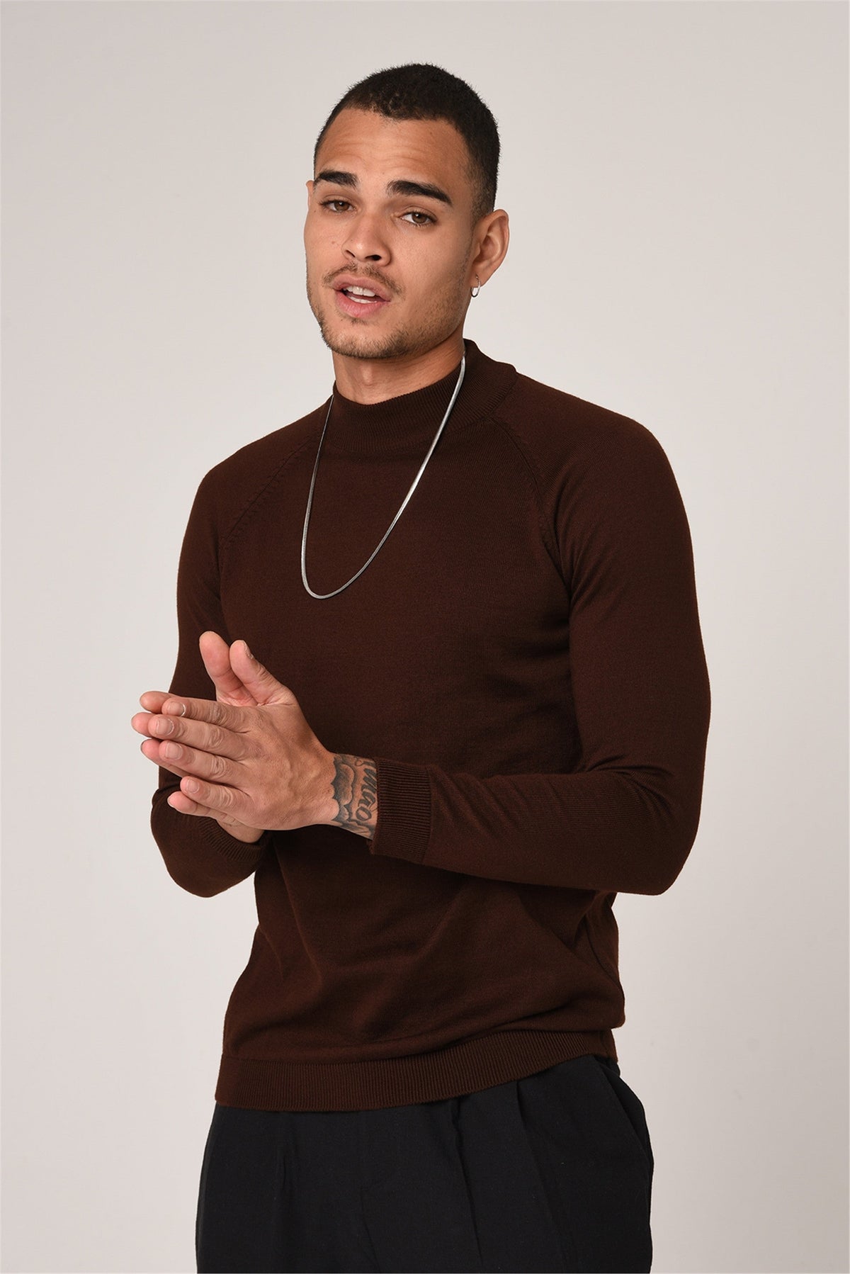 Slim-Fit Knit Sweater with a Half-Boat Neck