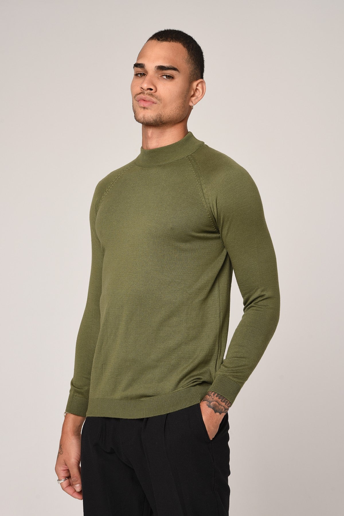Slim-Fit Knit Sweater with a Half-Boat Neck
