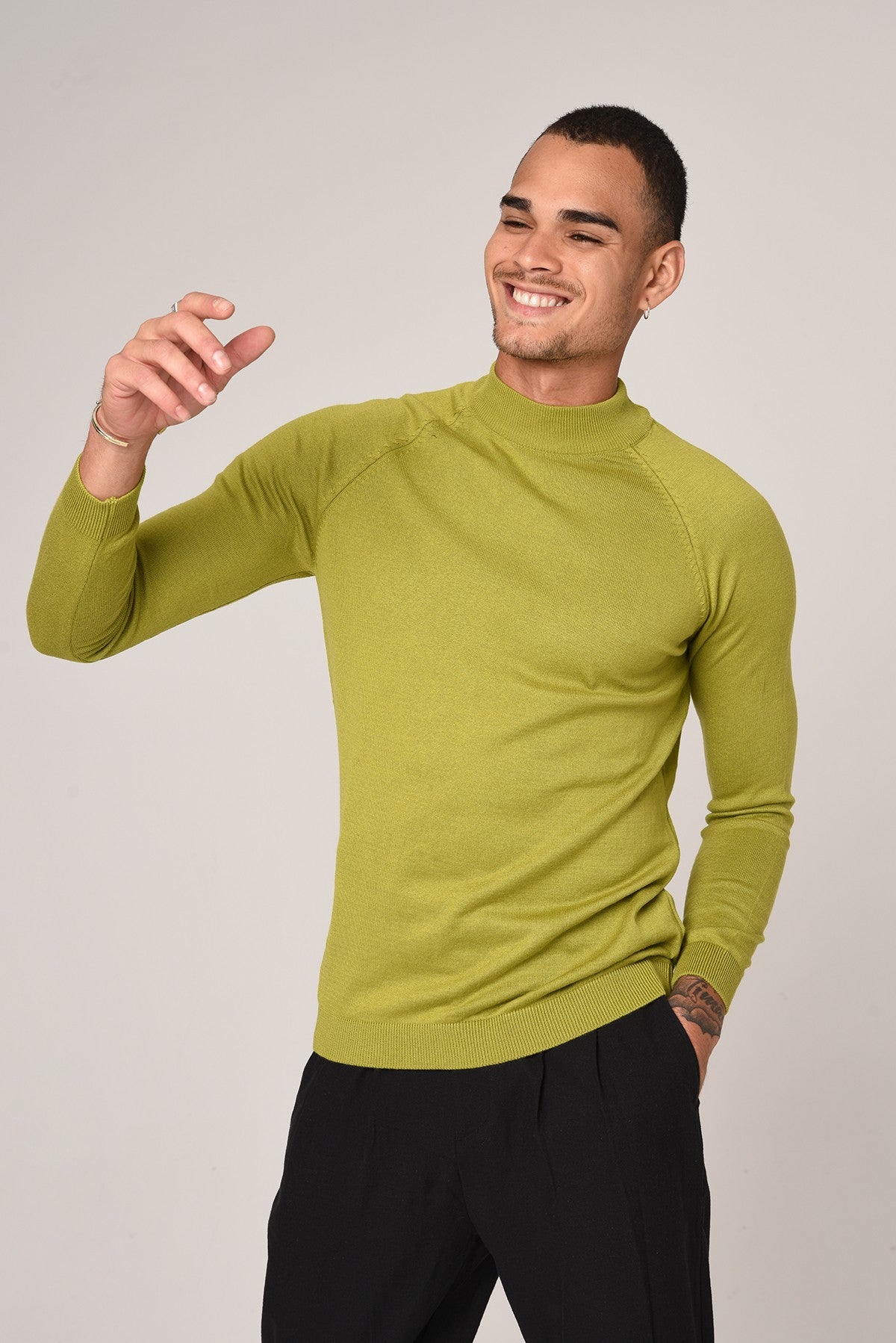 Slim-Fit Knit Sweater with a Half-Boat Neck