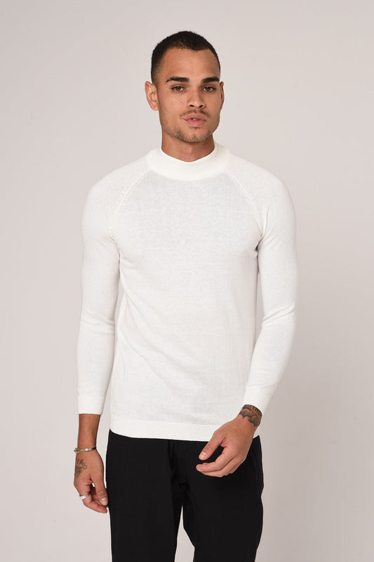 Slim-Fit Knit Sweater with a Half-Boat Neck