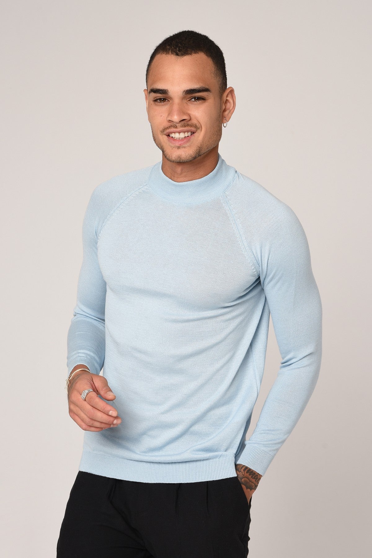 Slim-Fit Knit Sweater with a Half-Boat Neck