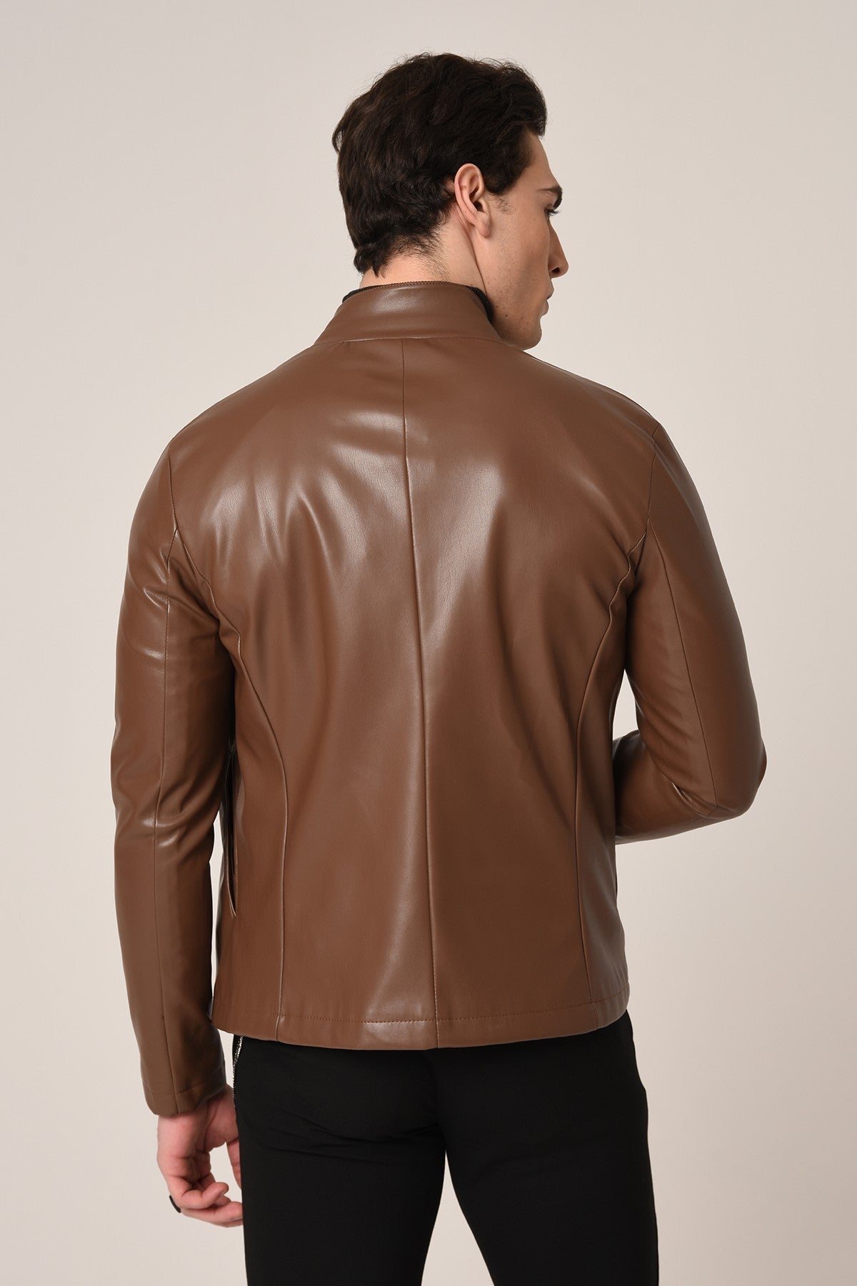 Antioch Stand-Up Collar Leather Jacket