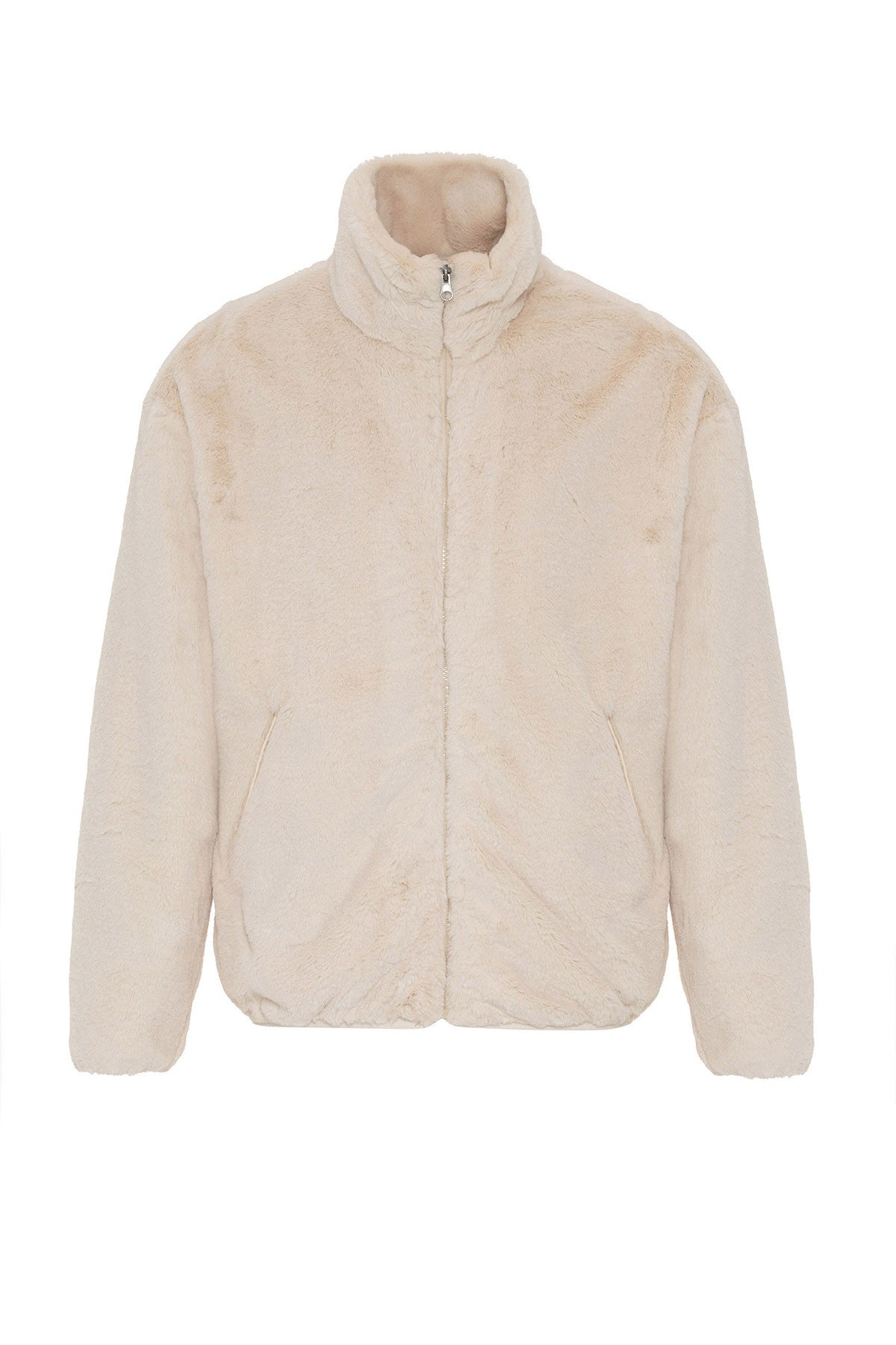 Antioch Men's Stand-Up Collar Faux Fur Coat