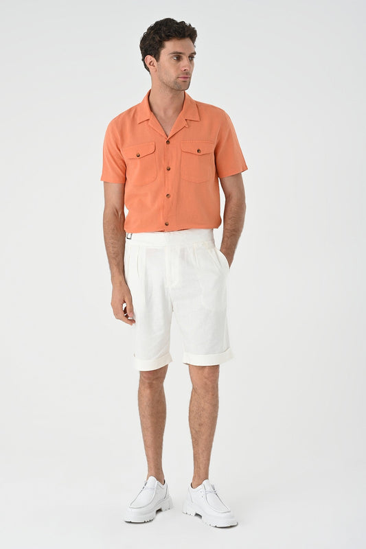Men's Shirt with Apache Collar and Pocket Details