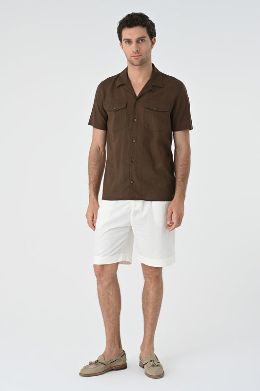 Men's Shirt with Apache Collar and Pocket Details