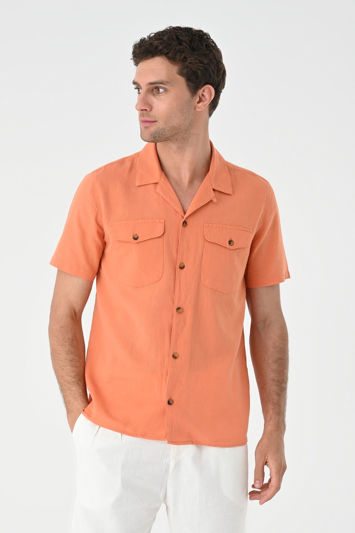 Men's Shirt with Apache Collar and Pocket Details