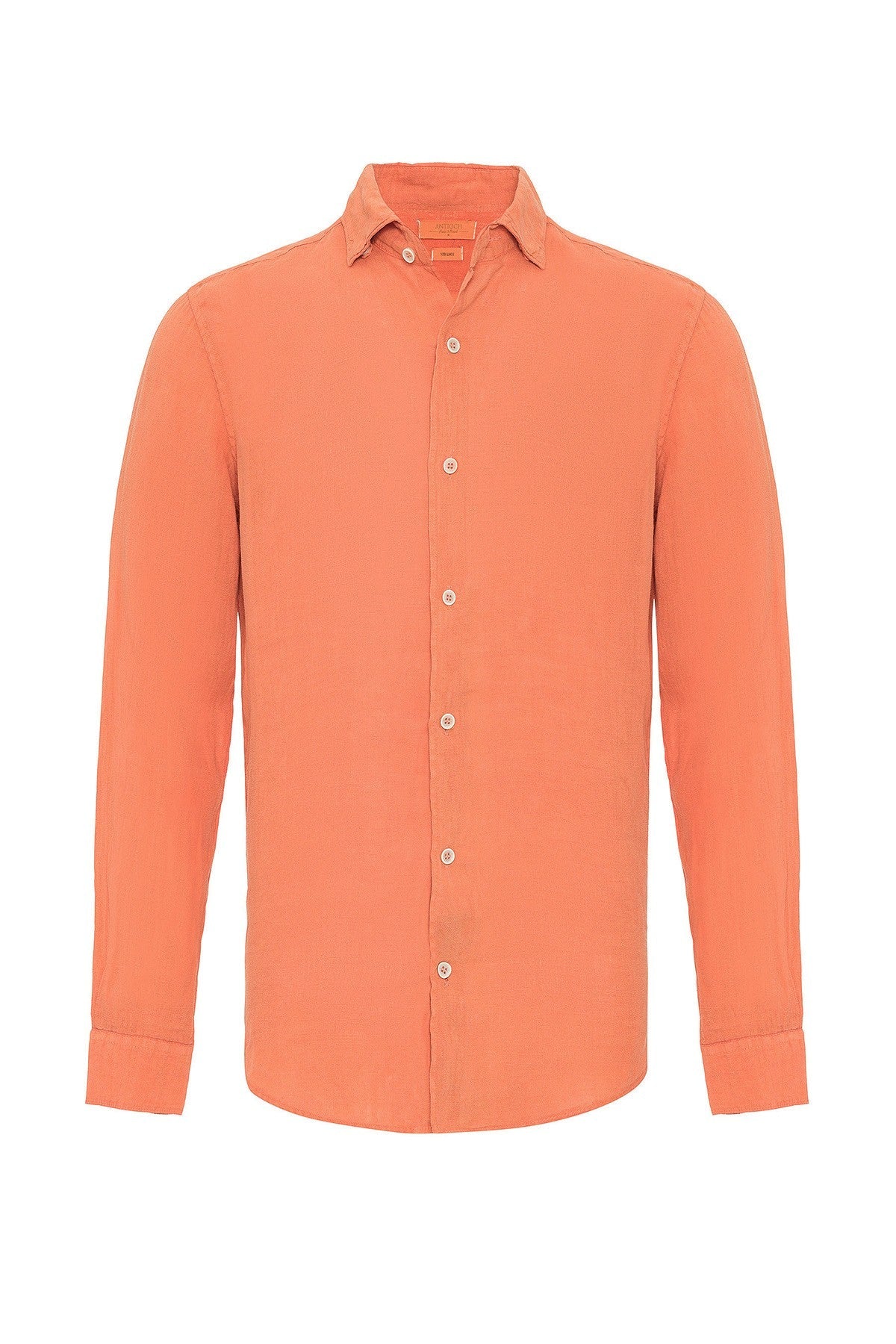 Men's 100% Linen Shirt with an Antioch Collar and Button Detail