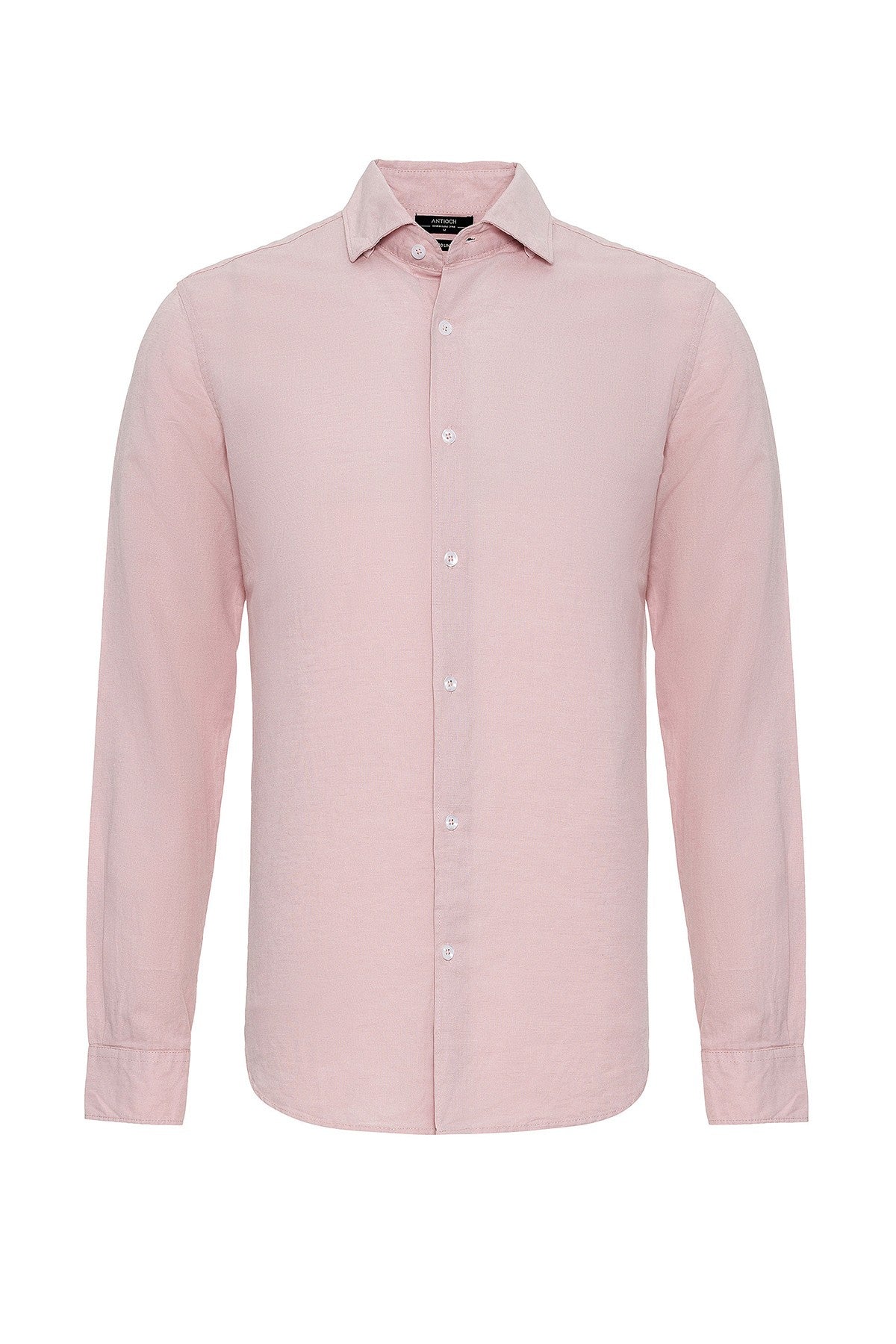 Men's 100% Linen Shirt with an Antioch Collar and Button Detail