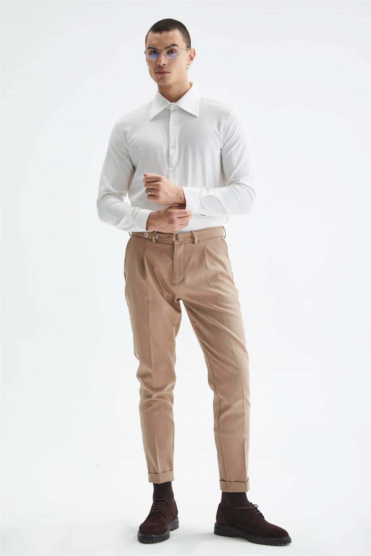 Antioch High-Waisted Pleated Pants