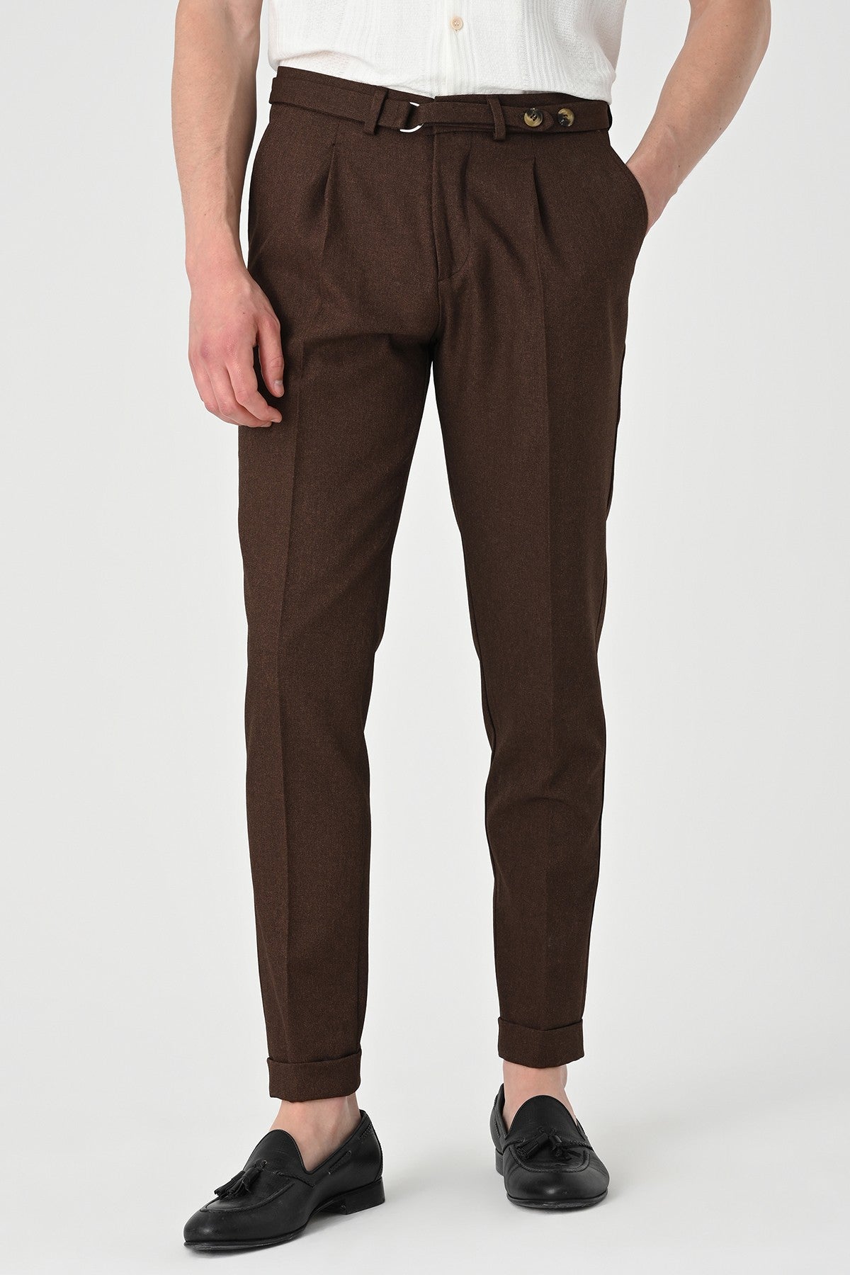 Antioch High-Waisted Pleated Pants