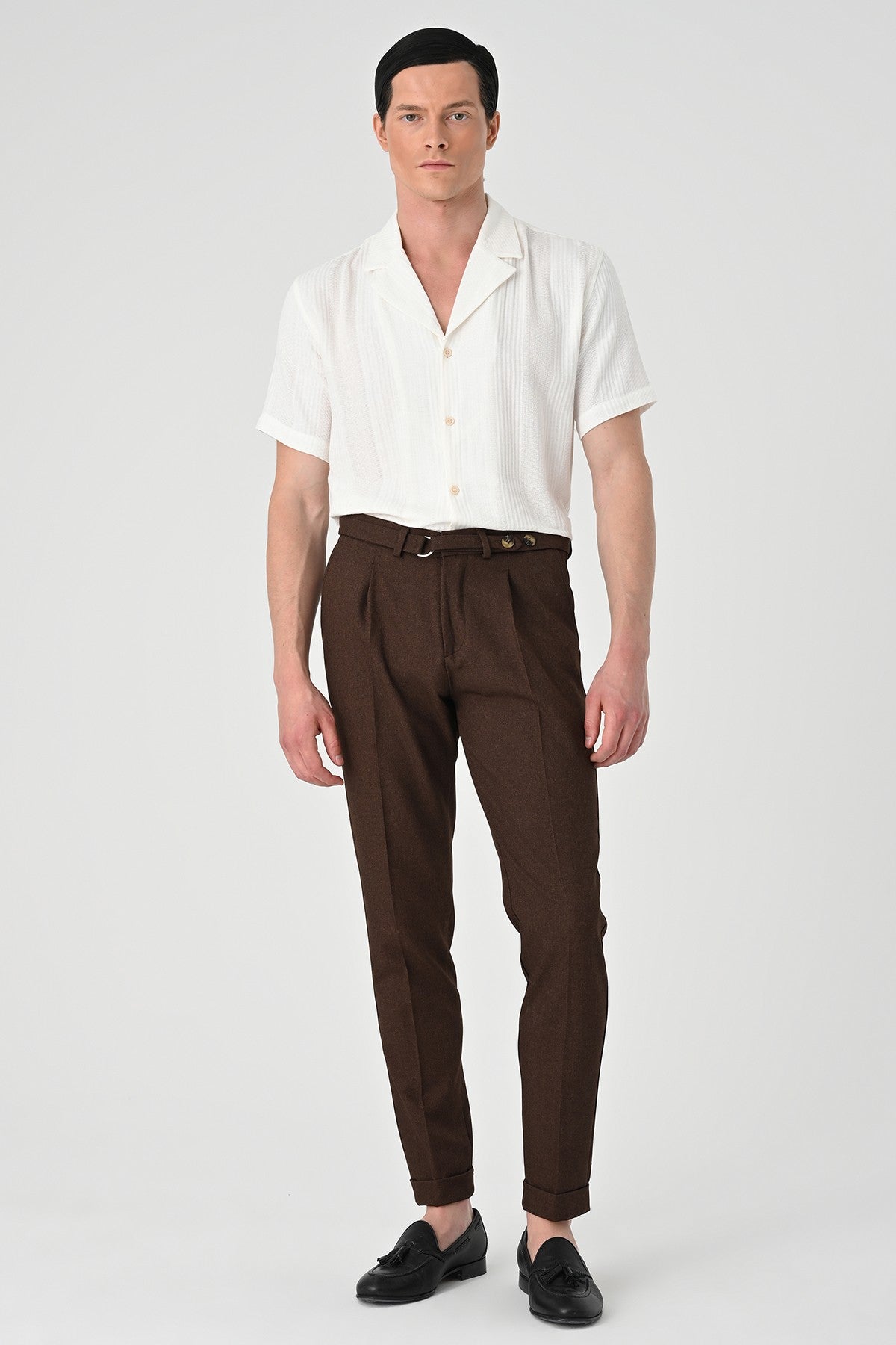 Antioch High-Waisted Pleated Pants