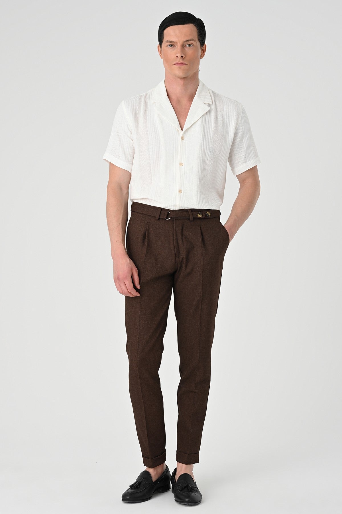 Antioch High-Waisted Pleated Pants