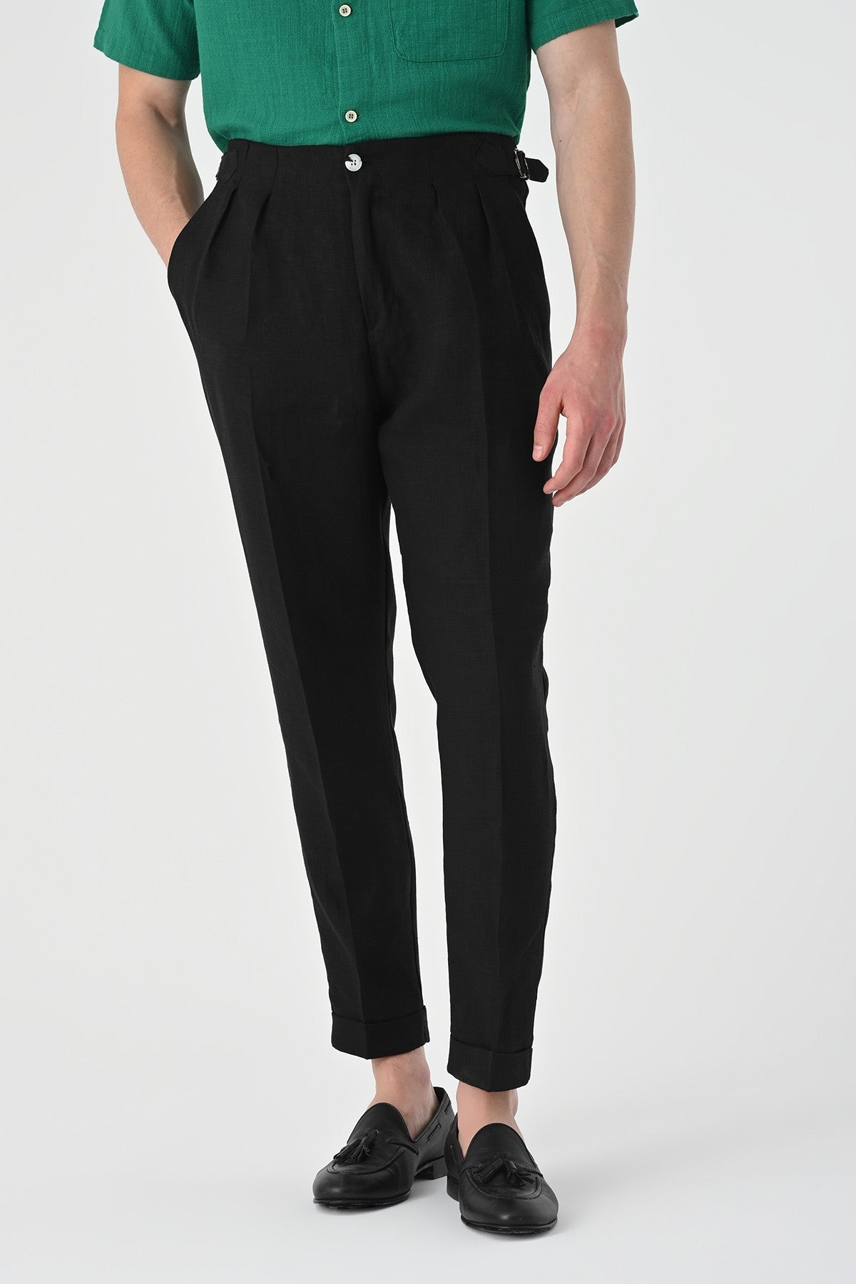 Antioch High-Waisted Pleated Linen Men's Pants