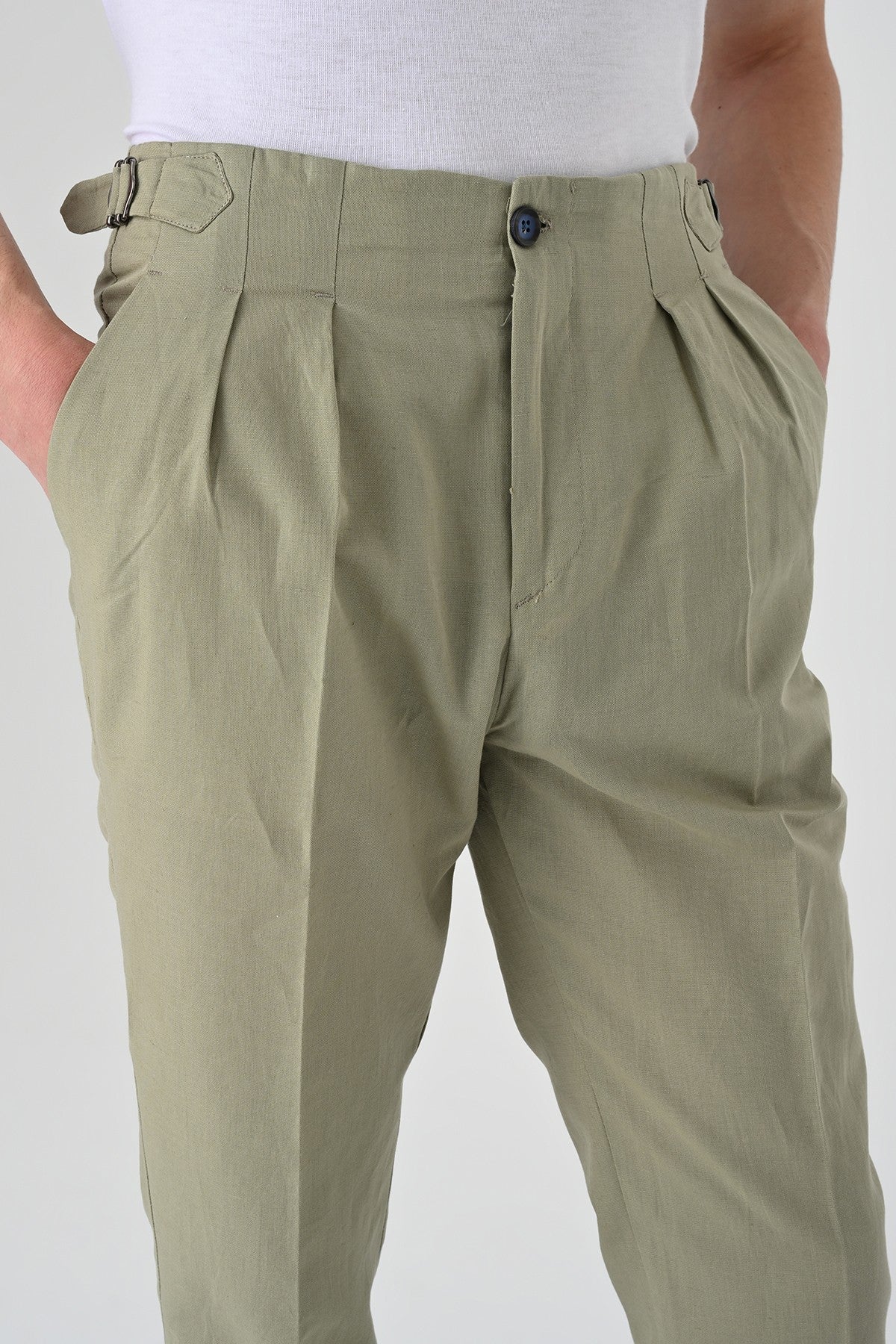 Antioch High-Waisted Pleated Linen Men's Pants
