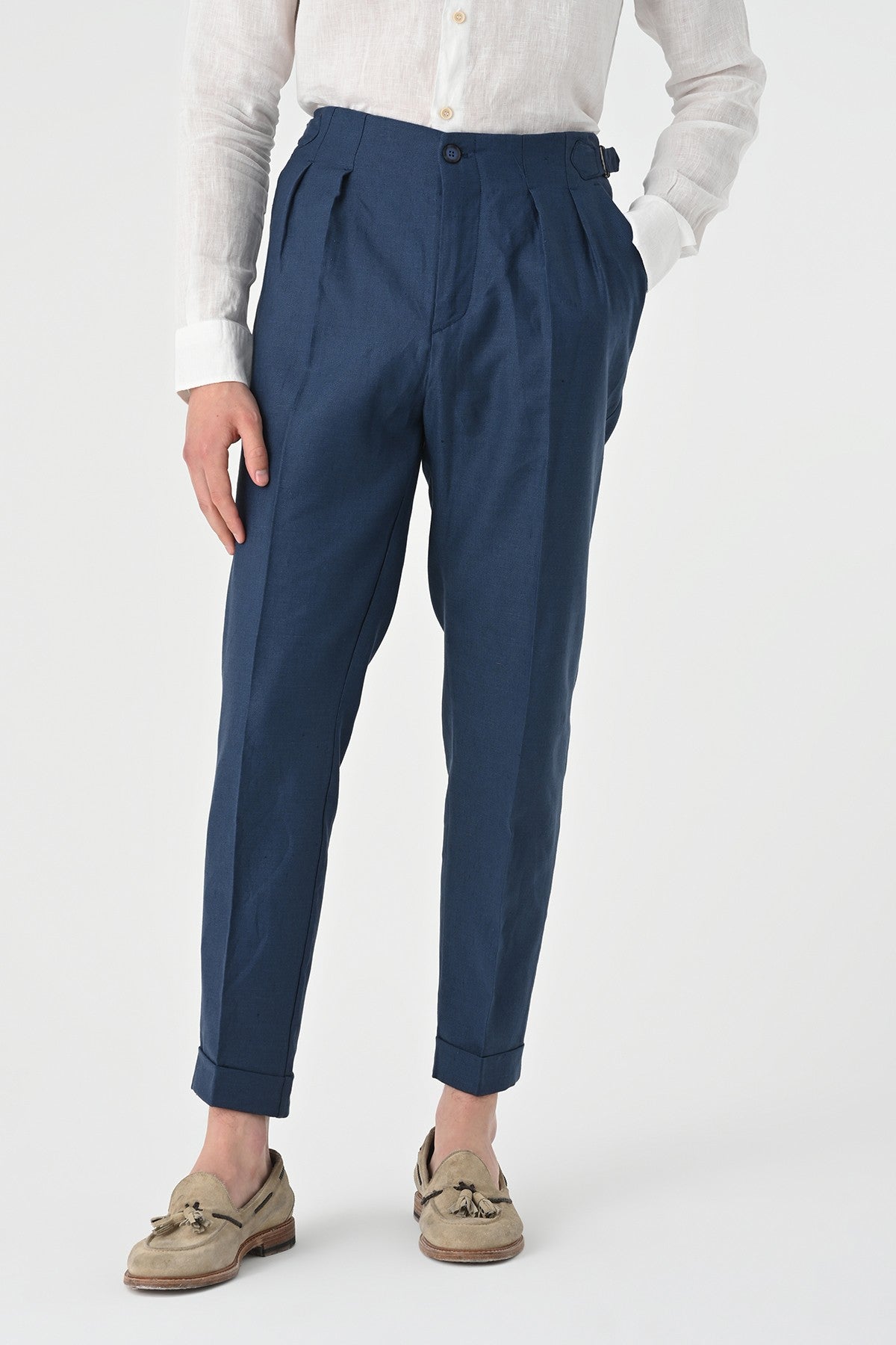Antioch High-Waisted Pleated Linen Men's Pants