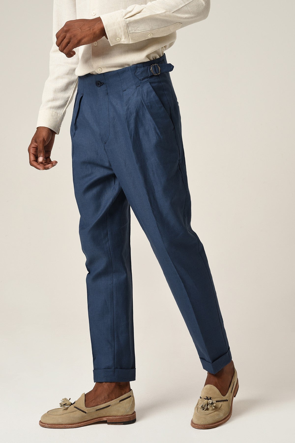 Antioch High-Waisted Pleated Linen Men's Pants