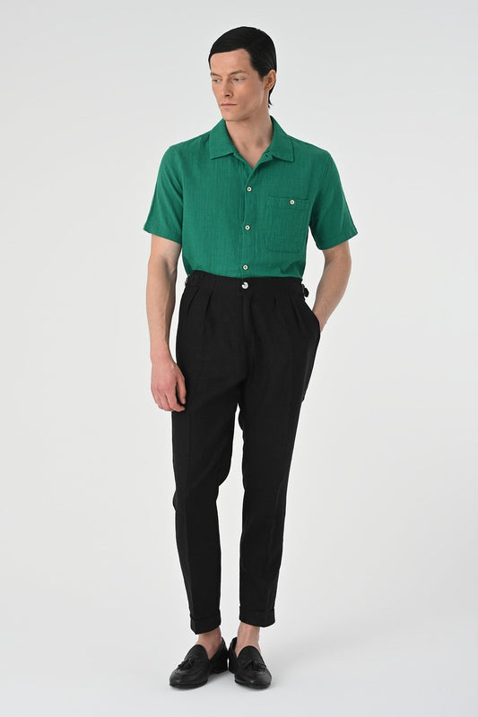 Antioch High-Waisted Pleated Linen Men's Pants
