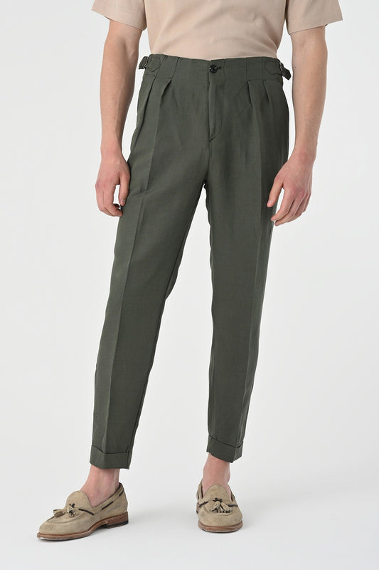 Antioch High-Waisted Pleated Linen Men's Pants