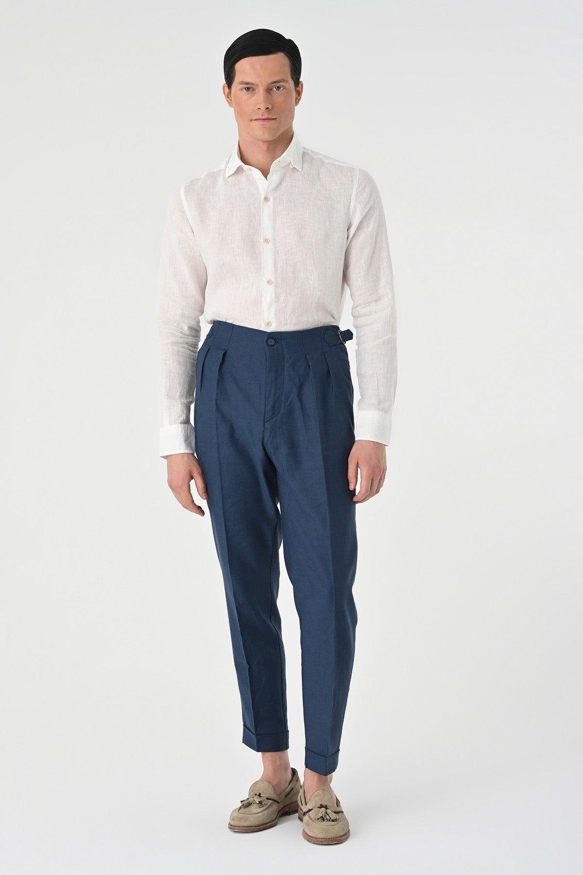 Antioch High-Waisted Pleated Linen Men's Pants