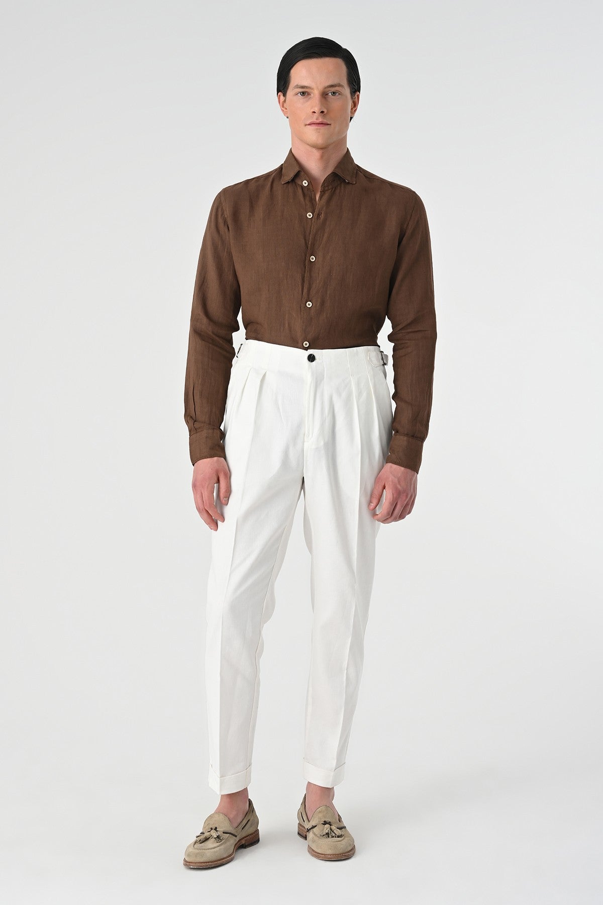 Antioch High-Waisted Pleated Linen Men's Pants