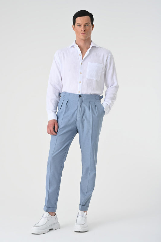 Antioch High-Waisted Pleated Linen Men's Pants