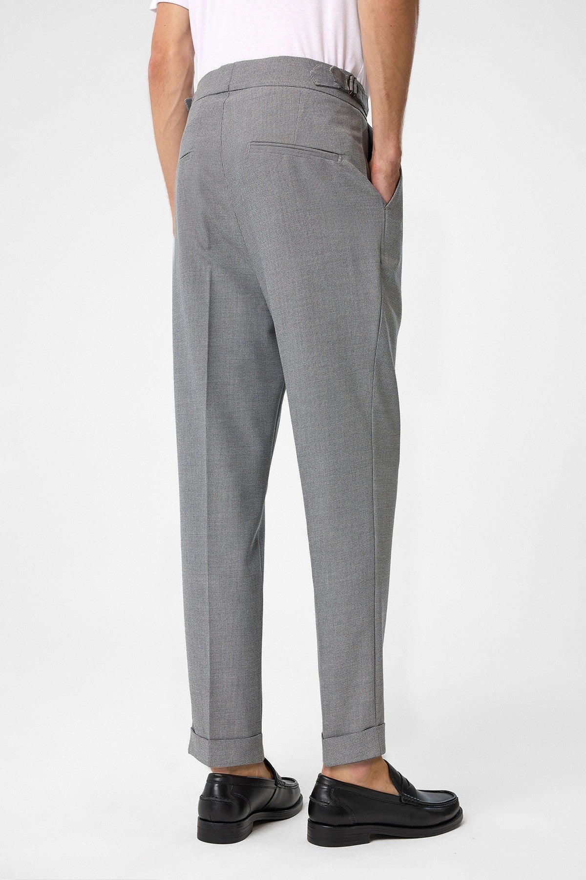 Antioch High-Waisted Pleated Pants with Side Buckles