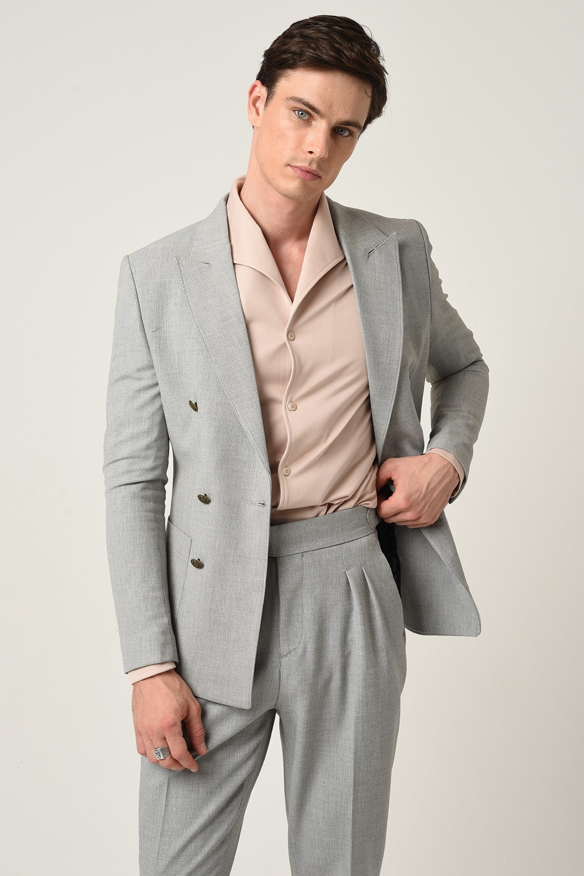 Antioch High-Waisted Pleated Pants with Side Buckles