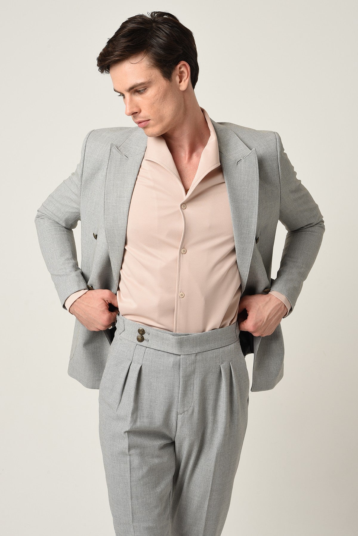 Antioch High-Waisted Pleated Pants with Side Buckles