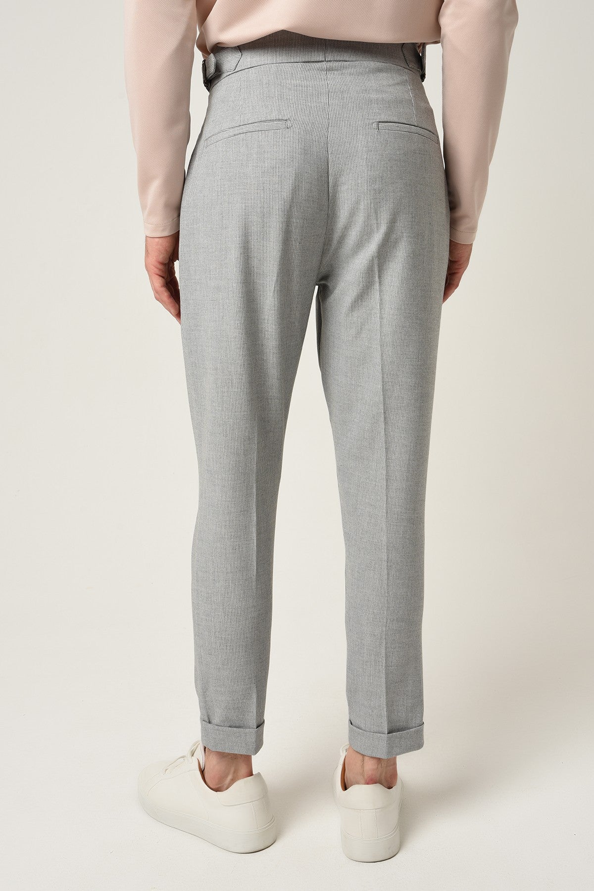 Antioch High-Waisted Pleated Pants with Side Buckles