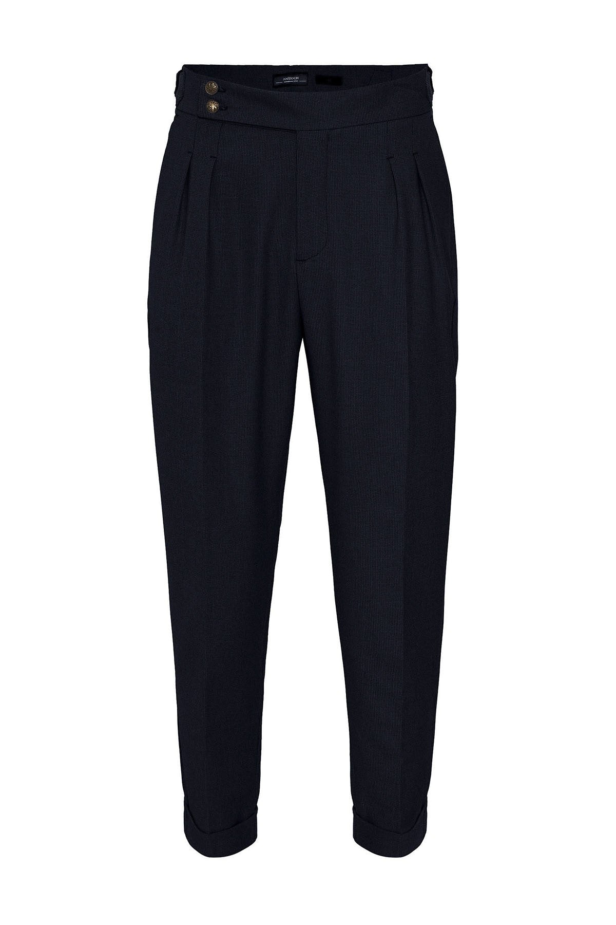 Antioch High-Waisted Pleated Pants with Side Buckles