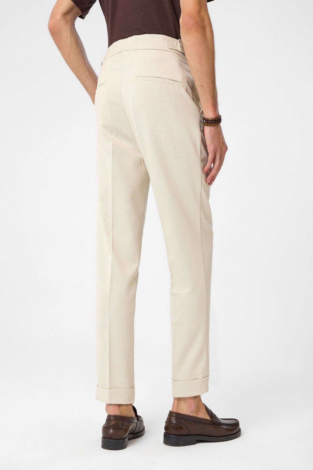 Antioch High-Waisted Pleated Pants with Side Buckles