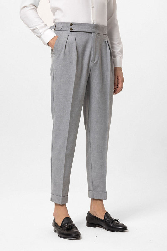 Antioch High-Waisted Pleated Pants with Side Buckles