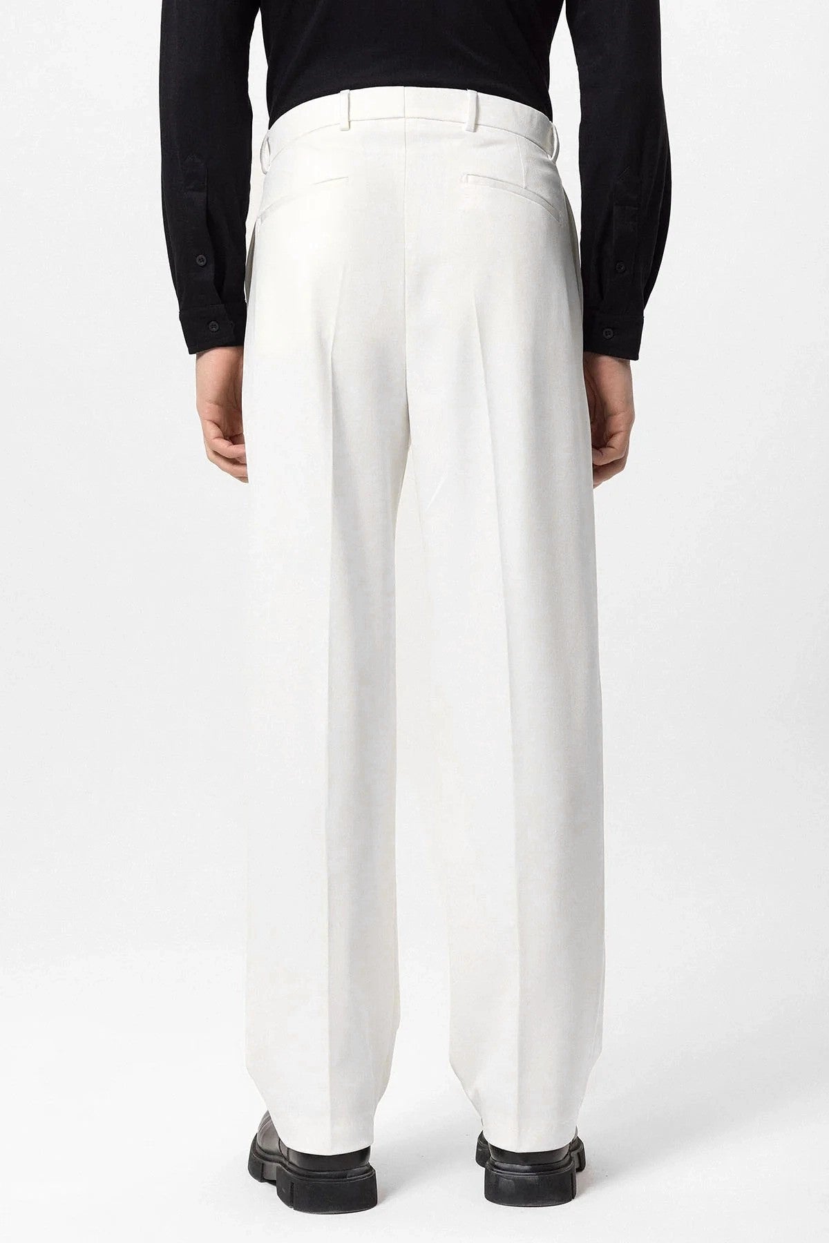 High-Waisted Pleated Relaxed-Fit Men's Pants