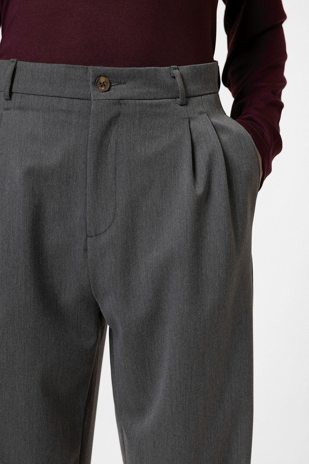 High-Waisted Pleated Relaxed-Fit Men's Pants