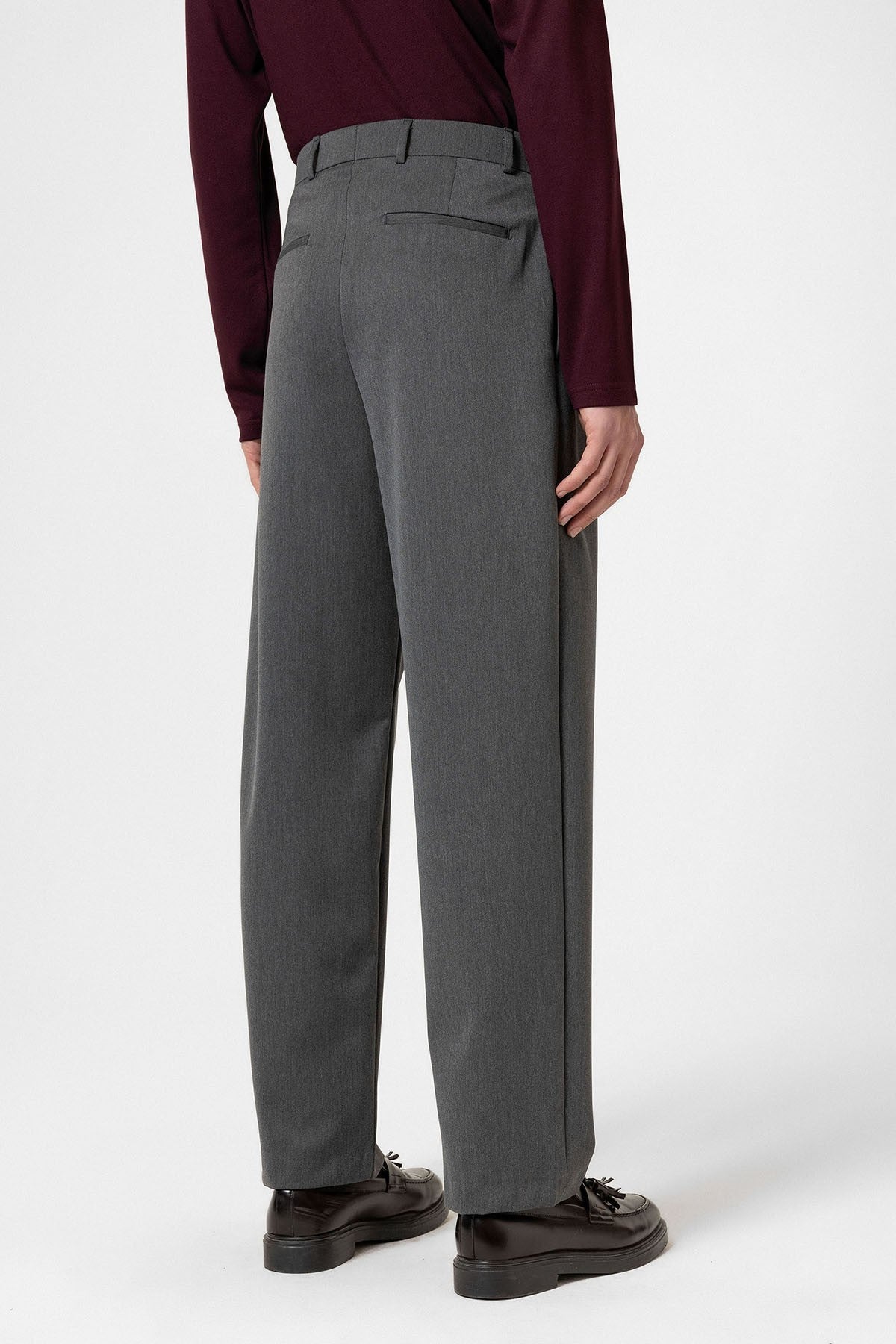 High-Waisted Pleated Relaxed-Fit Men's Pants