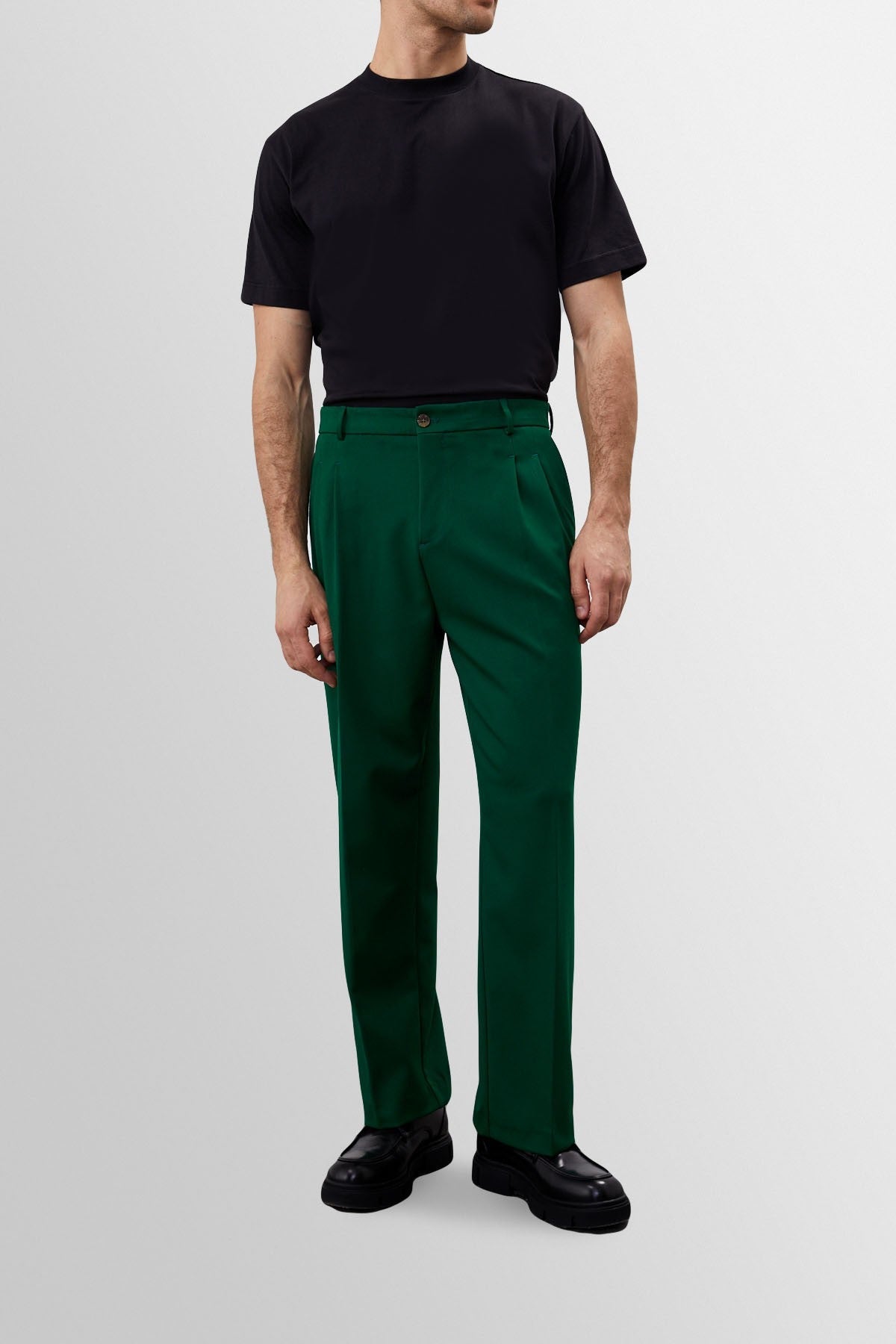 High-Waisted Pleated Relaxed-Fit Men's Pants