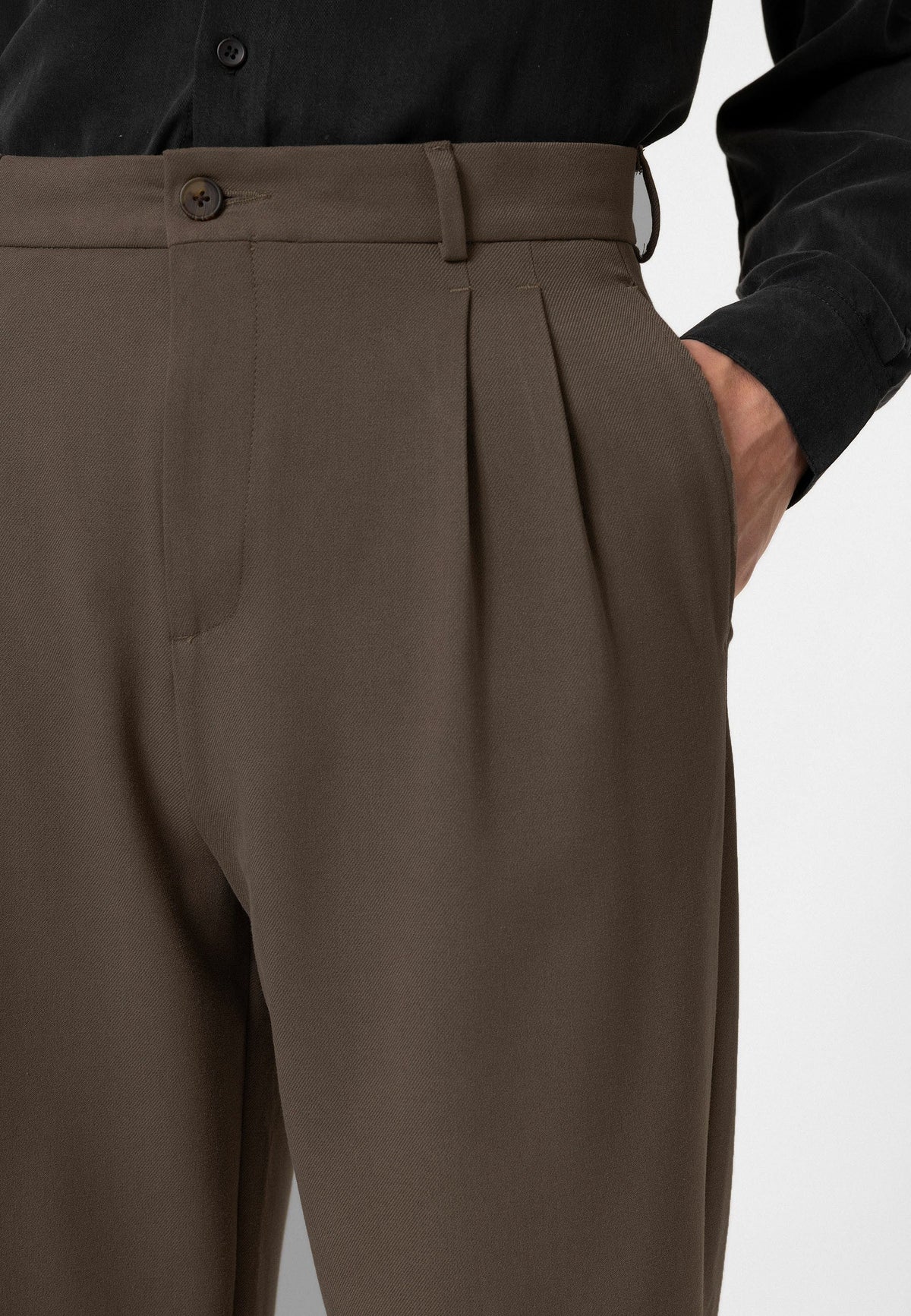 High-Waisted Pleated Relaxed-Fit Men's Pants