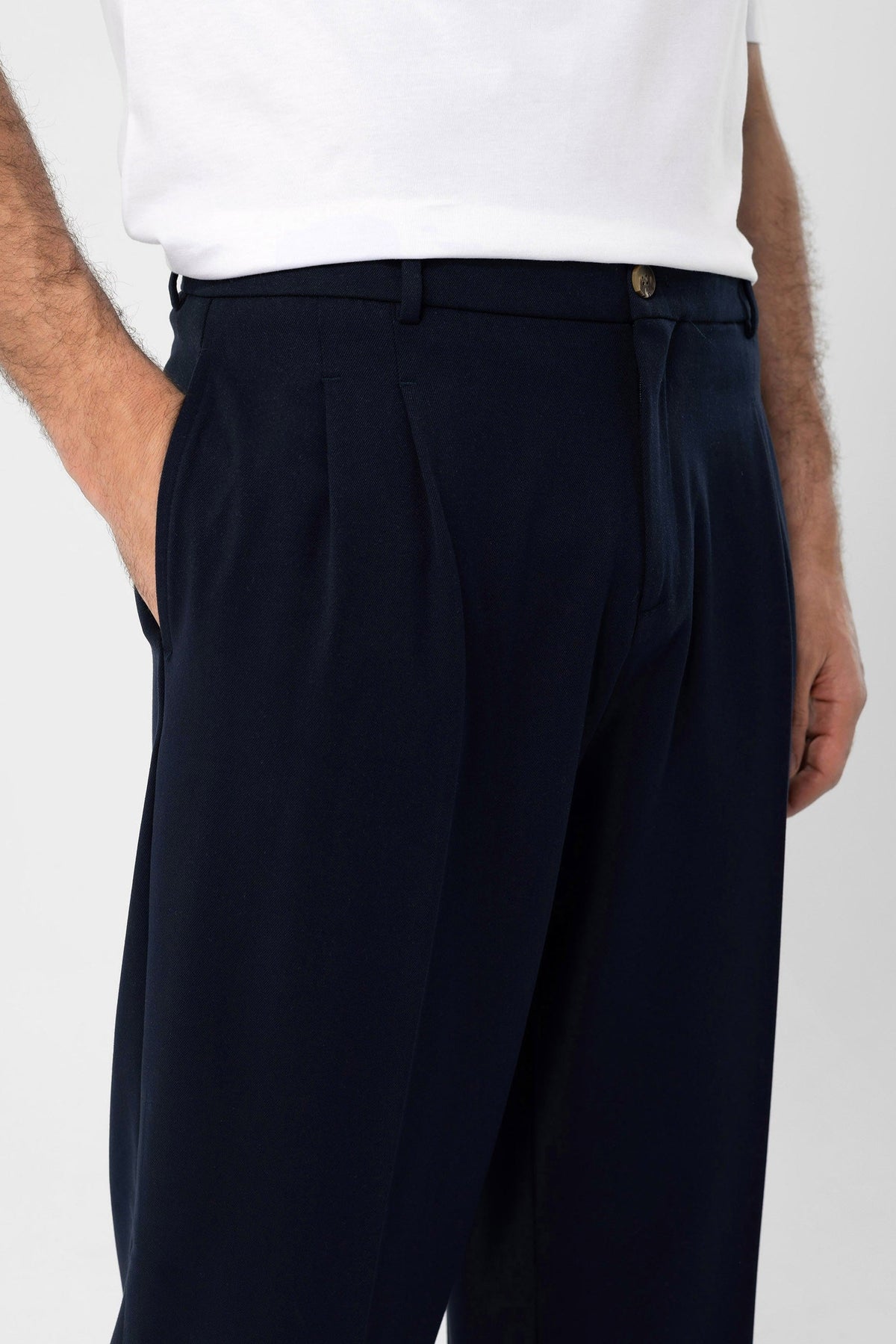 High-Waisted Pleated Relaxed-Fit Men's Pants