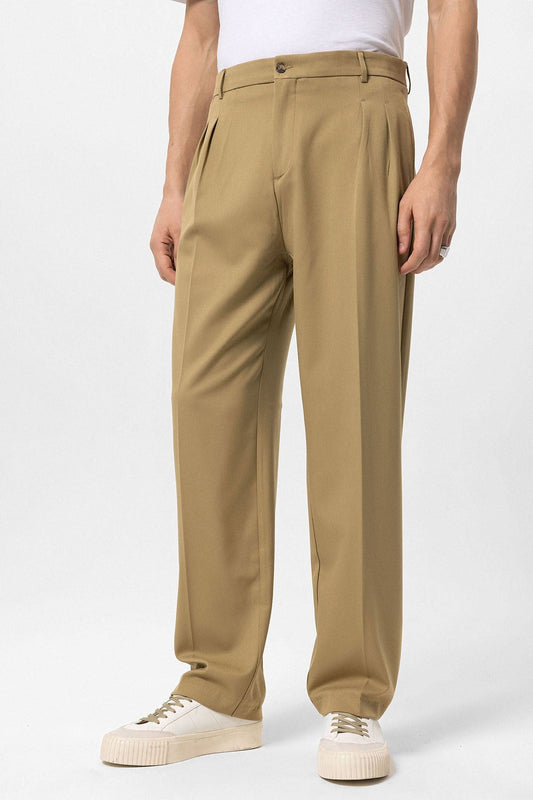 High-Waisted Pleated Relaxed-Fit Men's Pants