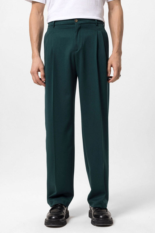 High-Waisted Pleated Relaxed-Fit Men's Pants