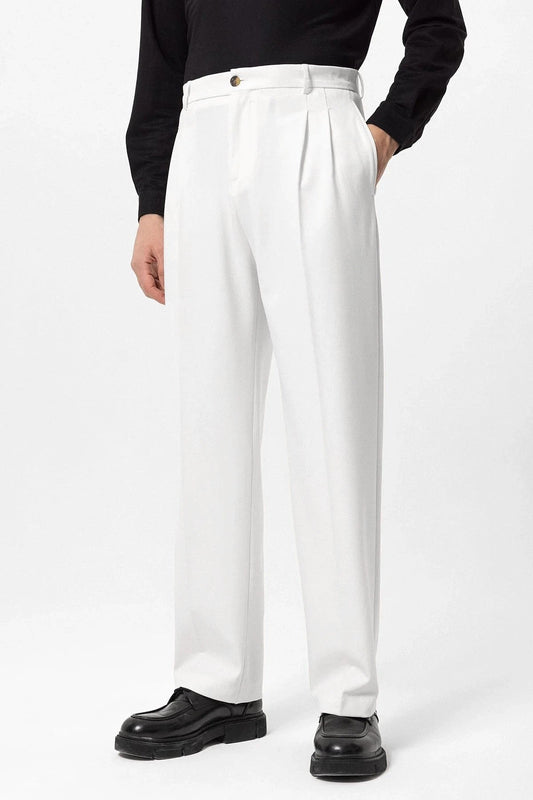 High-Waisted Pleated Relaxed-Fit Men's Pants