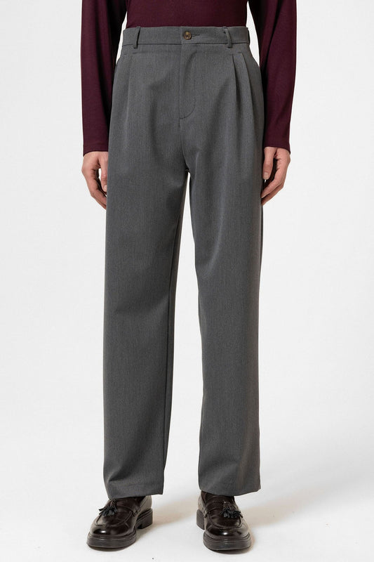 High-Waisted Pleated Relaxed-Fit Men's Pants