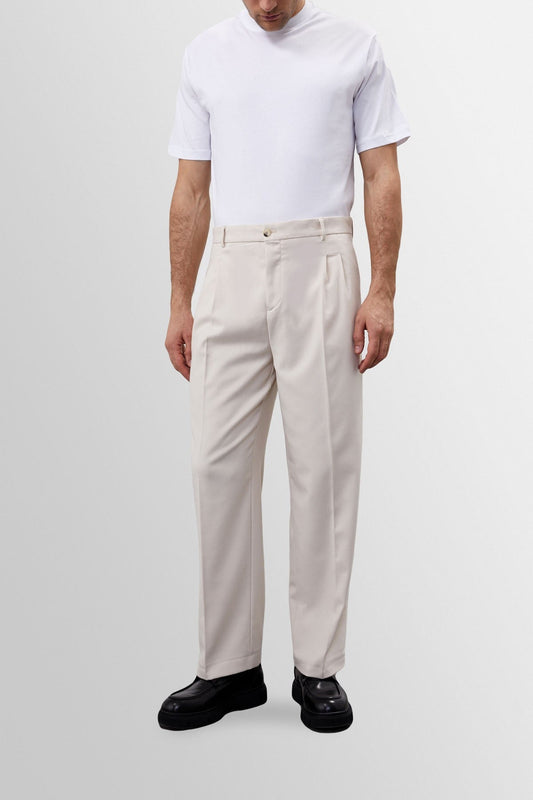 High-Waisted Pleated Relaxed-Fit Men's Pants