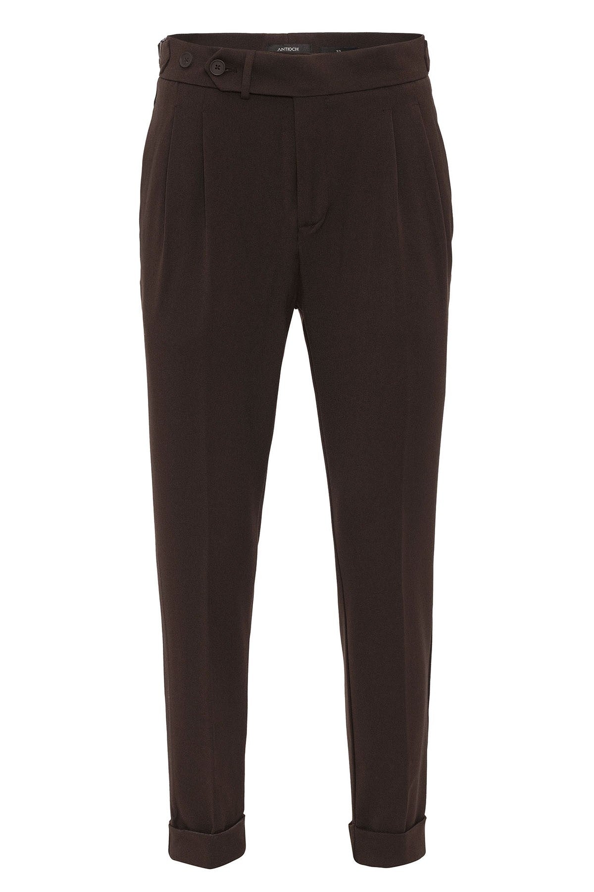 High-Waisted Pleated Carrot-Fit Men's Pants